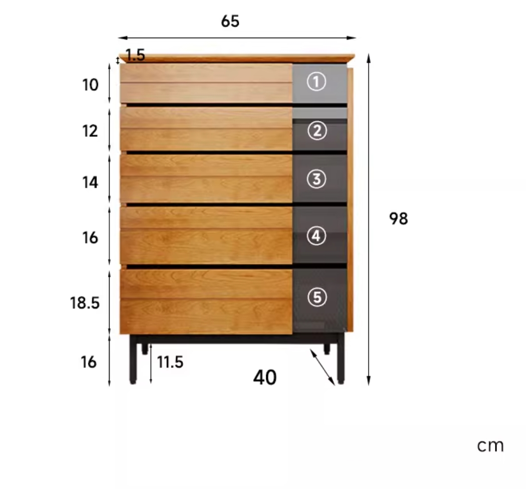 WEST COAST Five-Drawer Cabinet