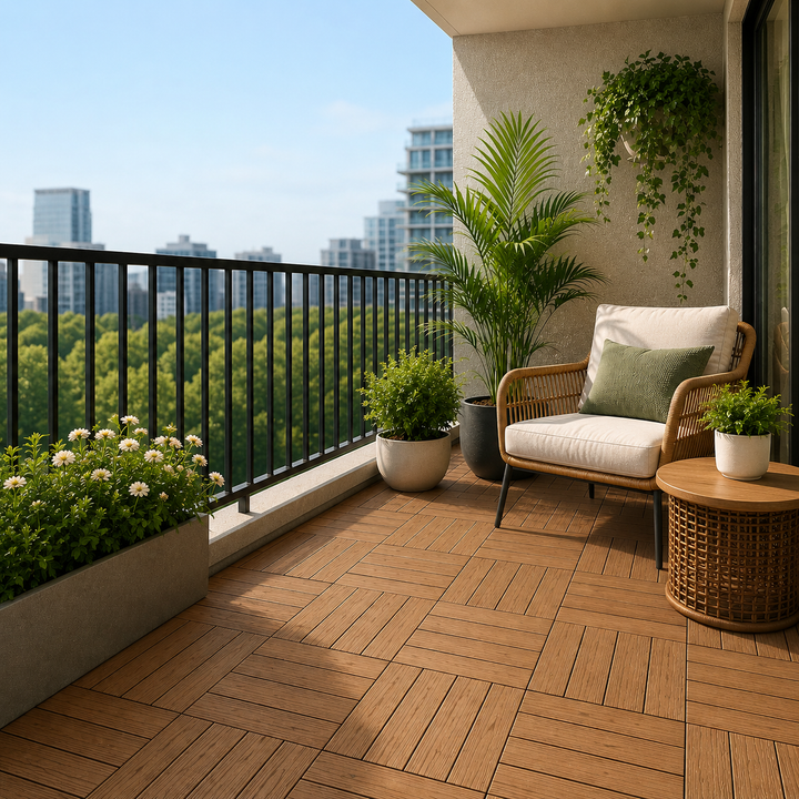 Outdoor Interlocking Deck Tiles - Wood Grain  (Set of 30)