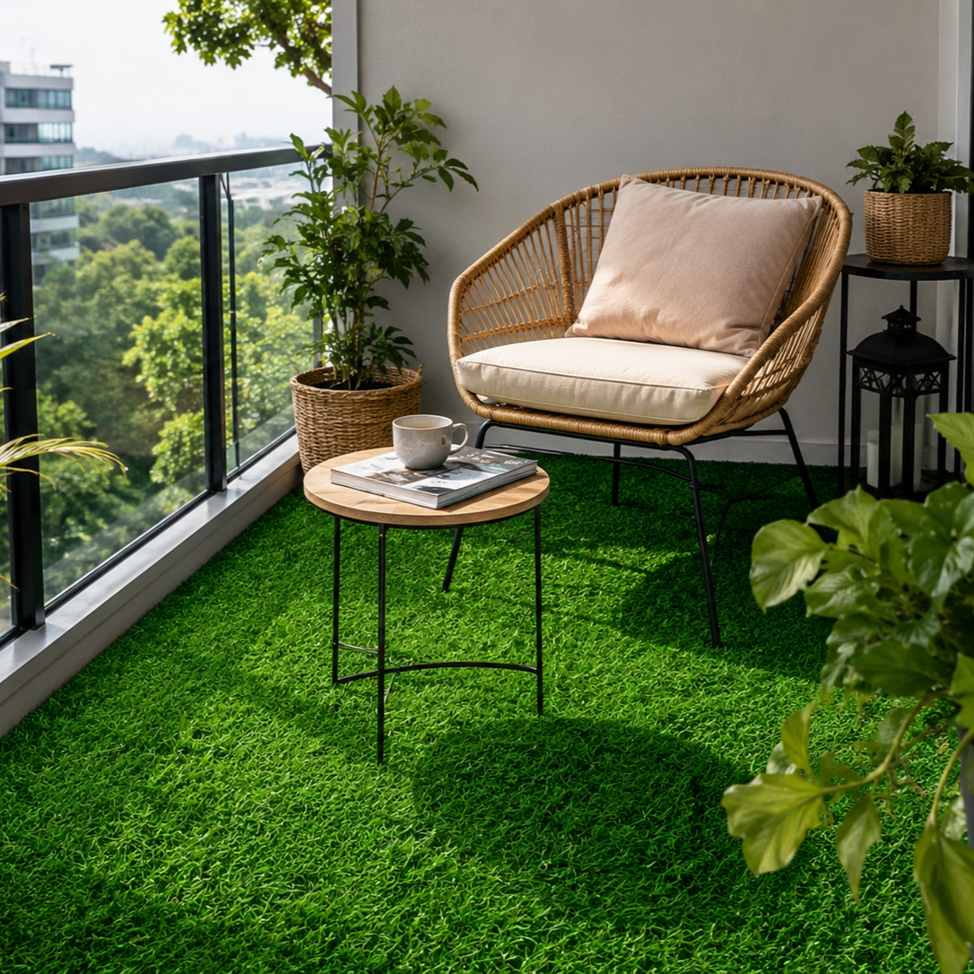 Outdoor Interlocking Deck Tiles - Artificial Grass (Set of 20)