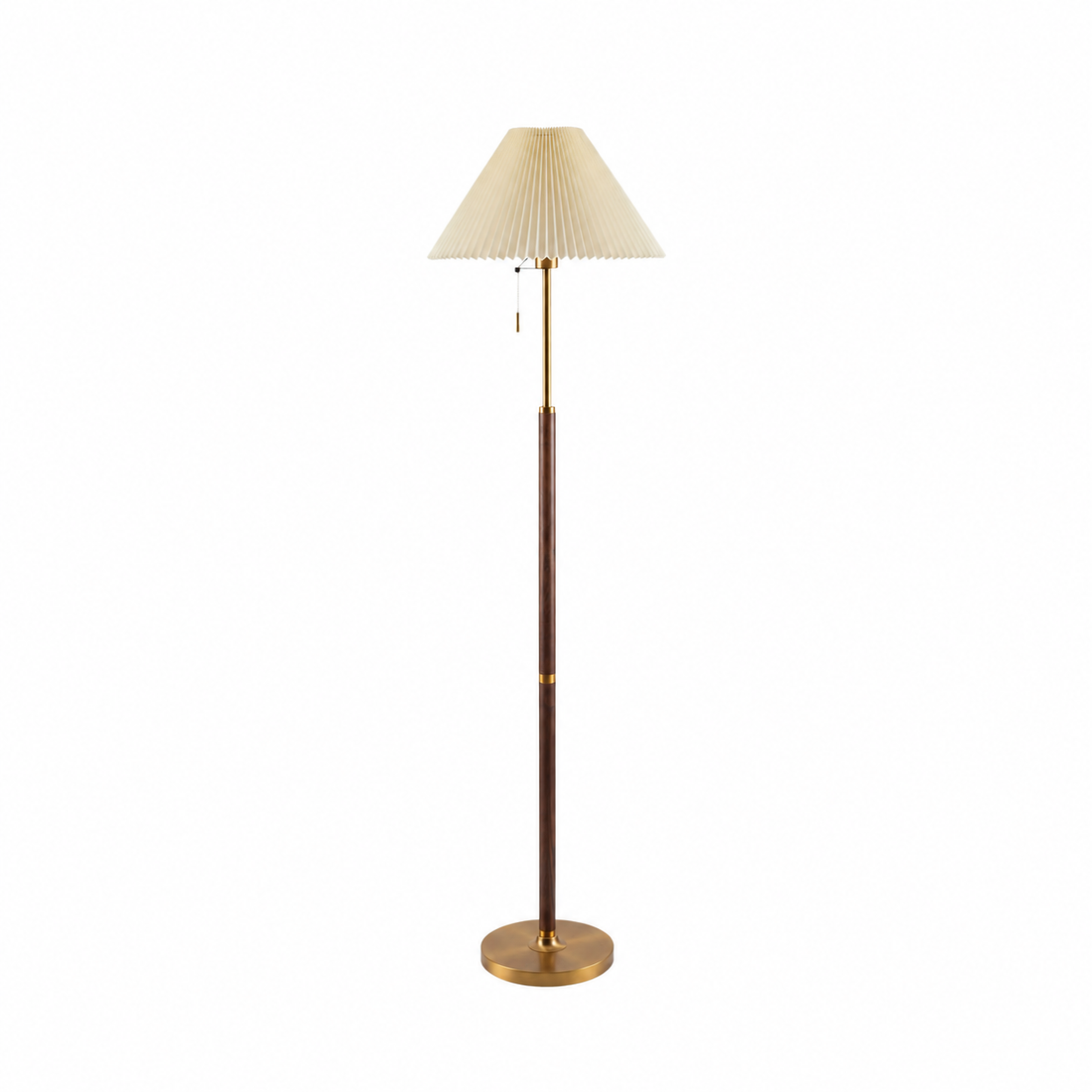 Walnut Wood Accent Floor Lamp