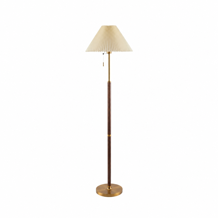 Walnut Wood Accent Floor Lamp