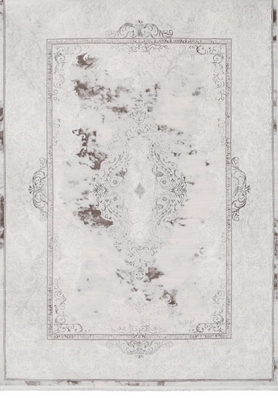 ELEGAND T3483 Ivory and Taupe Vintage Medallion Area Rug