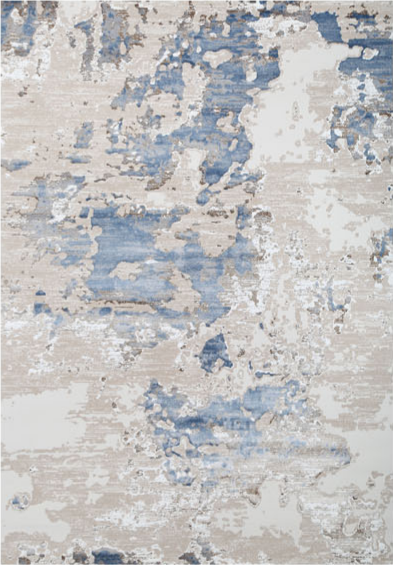 FARAZ NE67K blue distressed abstract area rug
