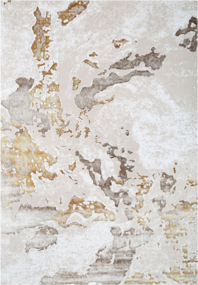 FARAZ NF36K gold and gray abstract area rug