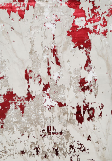 FARAZ NN76C red abstract area rug